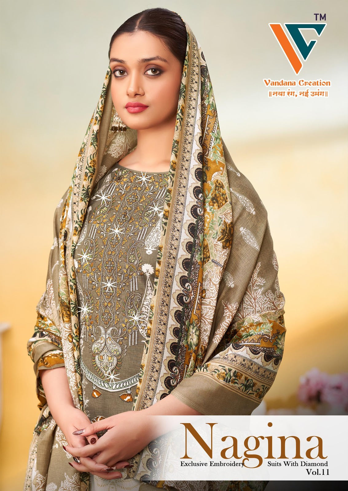 Nagina Vol 11 Vandana Creation Mix Cotton Karachi Salwar Suits Wholesale Rate