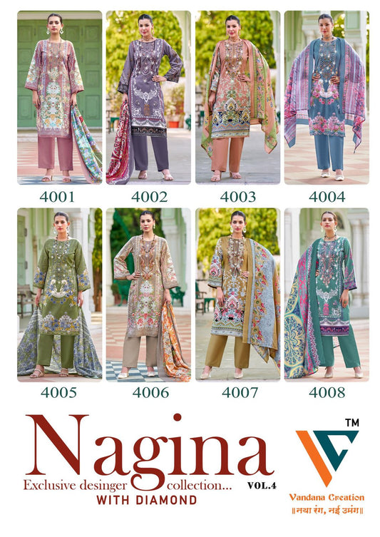 Nagina? Vol 4 Vandana Creation Cotton Karachi Salwar Suits Exporter India