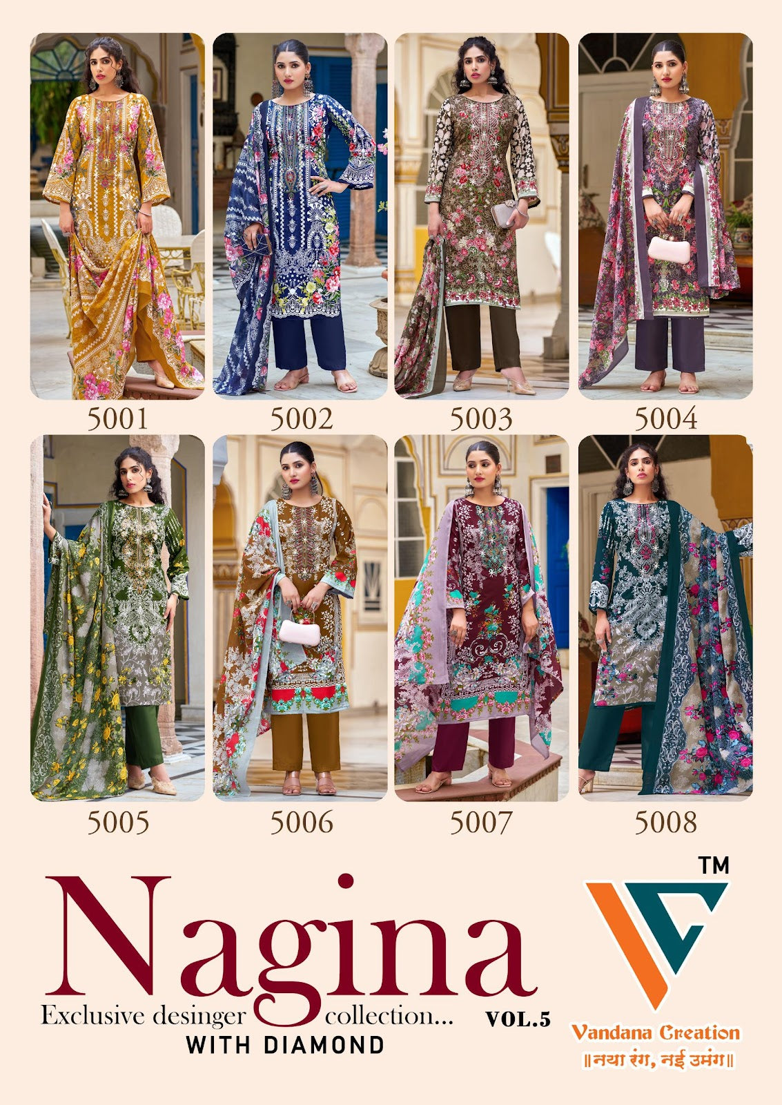 Nagina? Vol 5 Vandana Creation Cotton Karachi Salwar Suits Wholesale Price