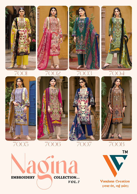 Nagina? Vol 7 Vandana Creation Cotton Karachi Salwar Suits Exporter Gujarat