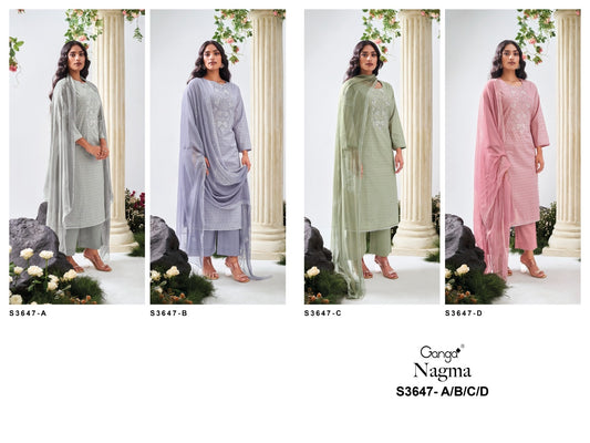 Nagma 3647 Ganga Cotton Linen Plazzo Style Suits Supplier