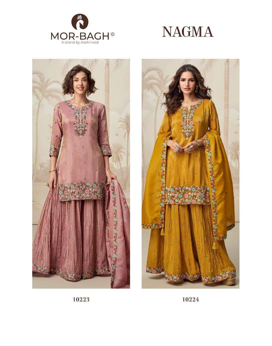 Nagma Aashirwad Creation Simmer Organza Readymade Plazzo Style Suits Exporter Ahmedabad