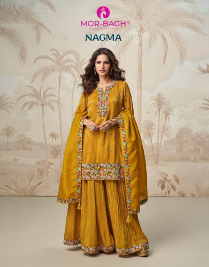 Nagma Aashirwad Creation Simmer Organza Readymade Plazzo Style Suits Exporter Ahmedabad
