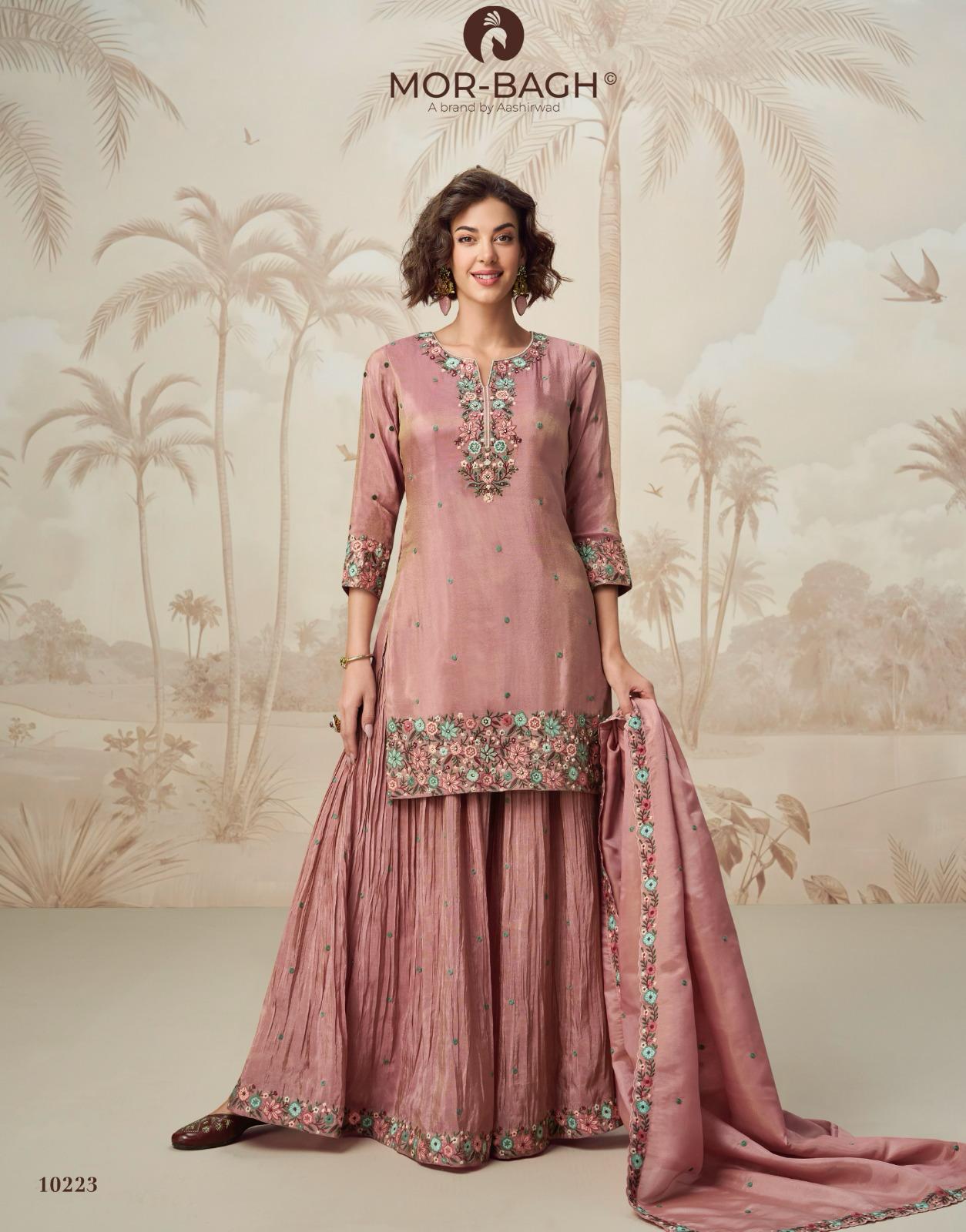 Nagma Aashirwad Creation Simmer Organza Readymade Plazzo Style Suits Exporter Ahmedabad