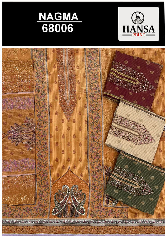 Nagma Hansa Prints Silk Salwar Suits Manufacturer India