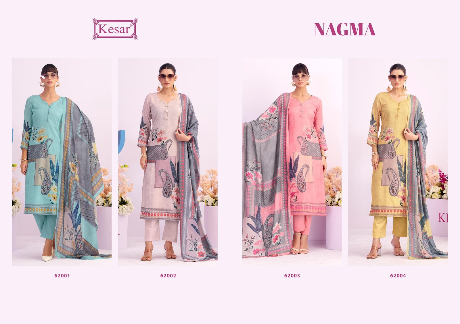 Nagma Kesar Mal Chanderi Karachi Salwar Suits Wholesale Rate