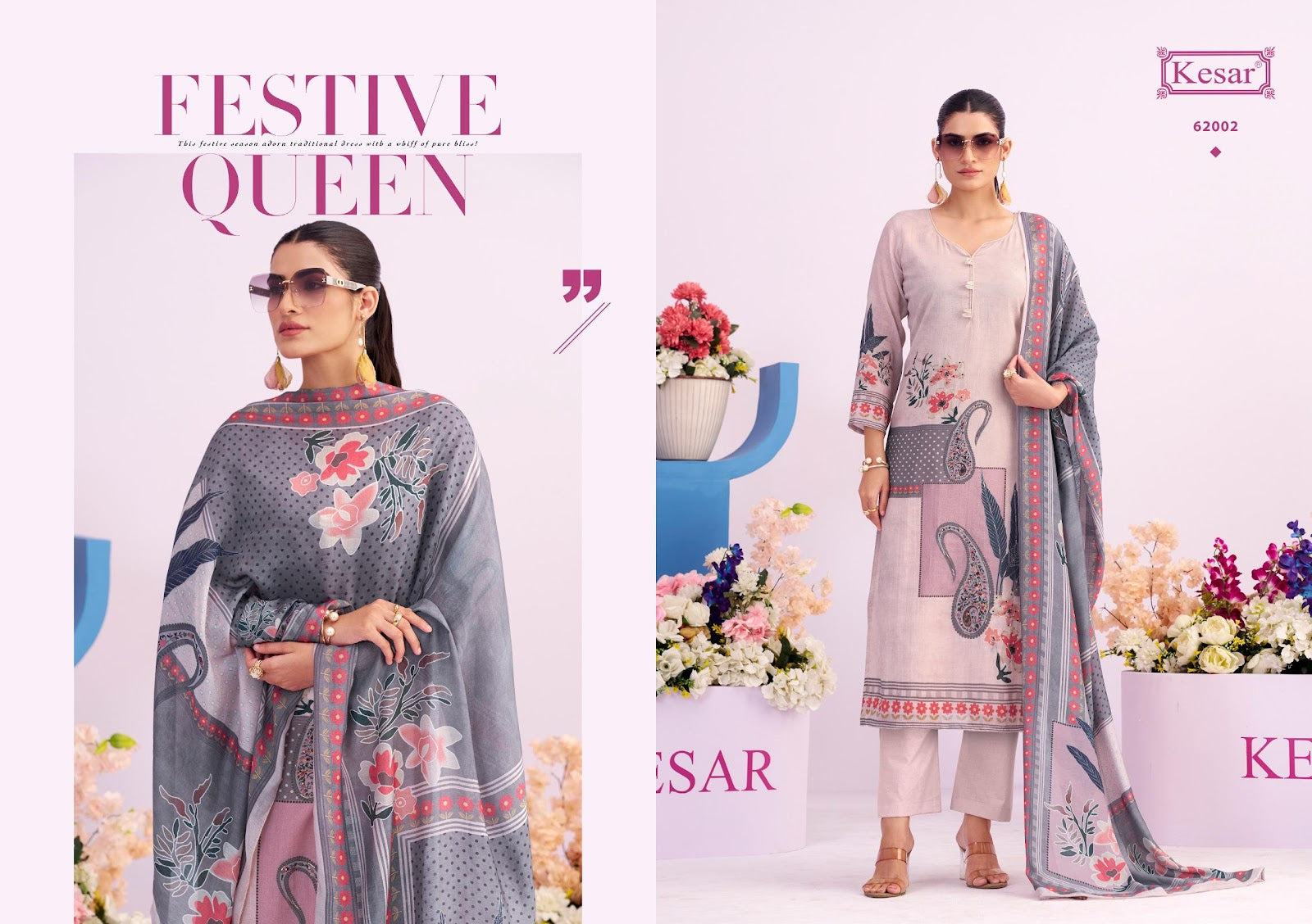 Nagma Kesar Mal Chanderi Karachi Salwar Suits Wholesale Rate