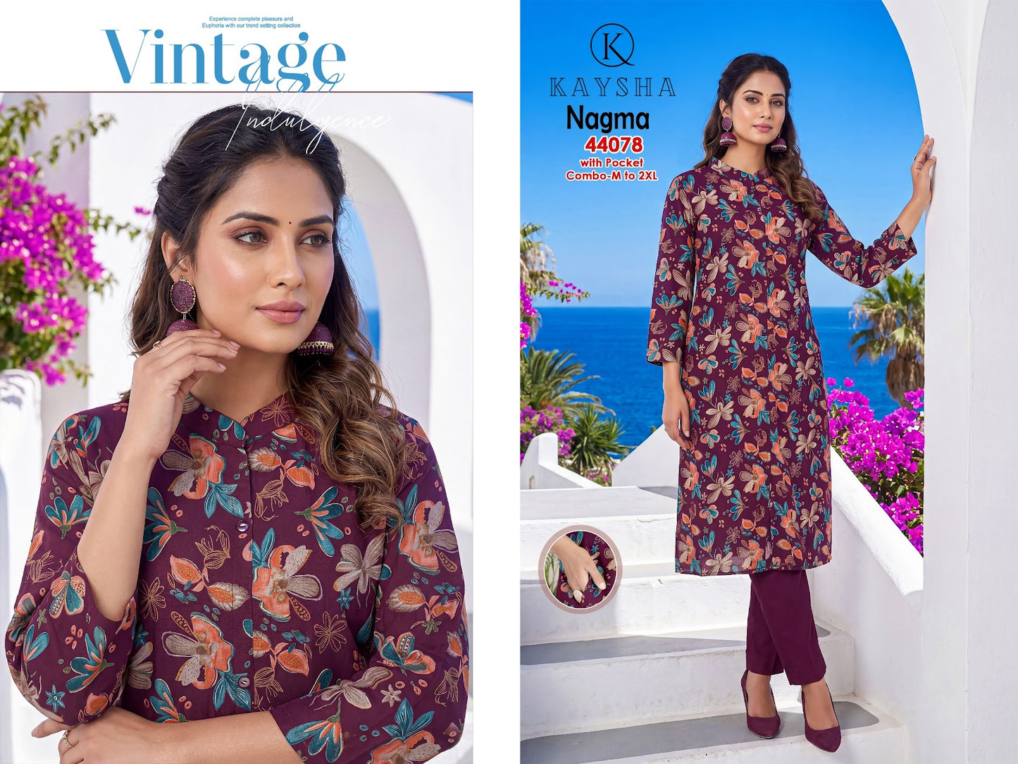 Nagma Kysa Vertican Kurti Pant Set Manufacturer Gujarat