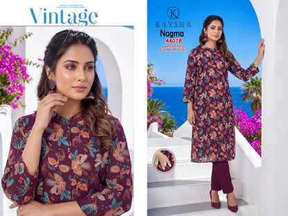 Nagma Kysa Vertican Kurti Pant Set Manufacturer Gujarat