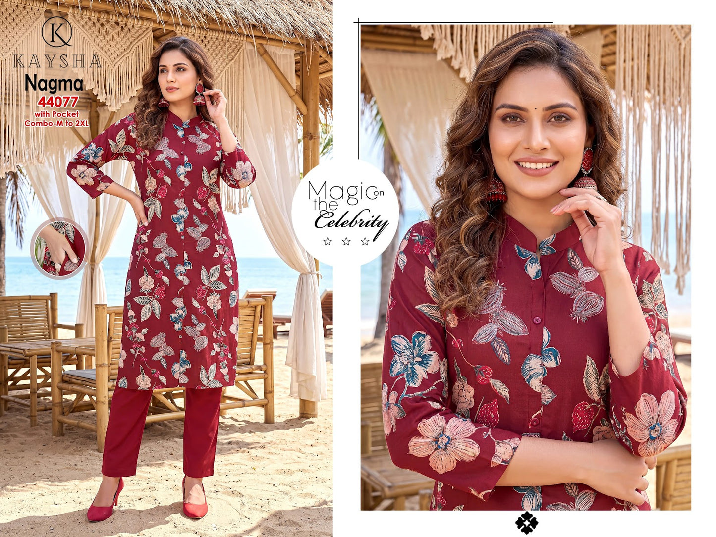 Nagma Kysa Vertican Kurti Pant Set Manufacturer Gujarat