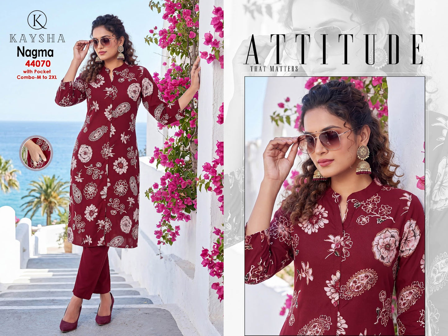 Nagma Kysa Vertican Kurti Pant Set Manufacturer Gujarat