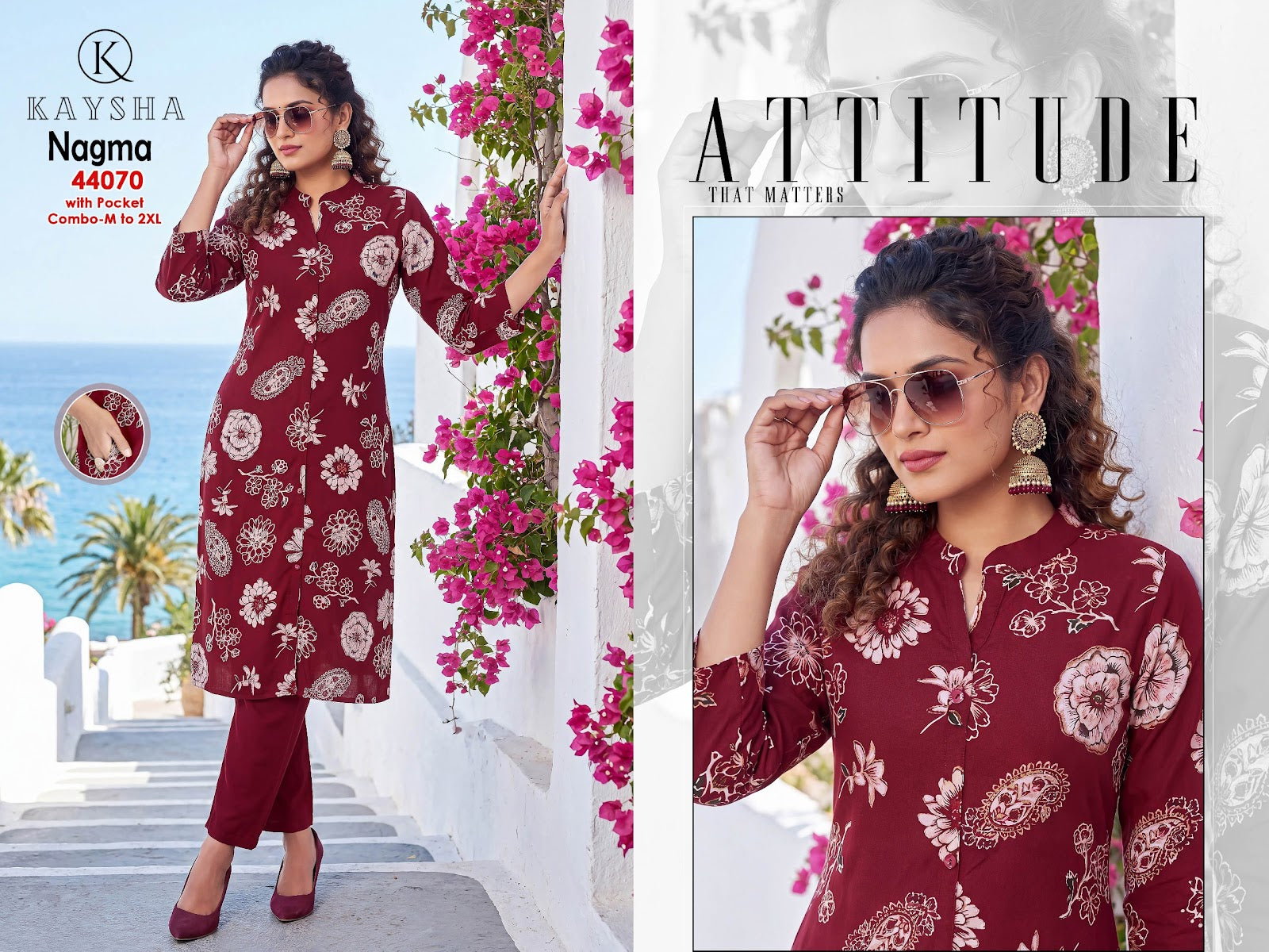 Nagma Kysa Vertican Kurti Pant Set Manufacturer Gujarat