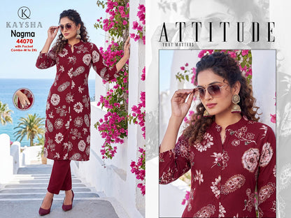 Nagma Kysa Vertican Kurti Pant Set Manufacturer Gujarat