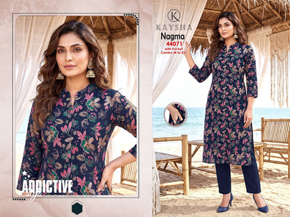 Nagma Kysa Vertican Kurti Pant Set Manufacturer Gujarat