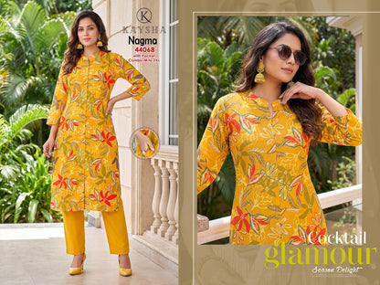 Nagma Kysa Vertican Kurti Pant Set Manufacturer Gujarat