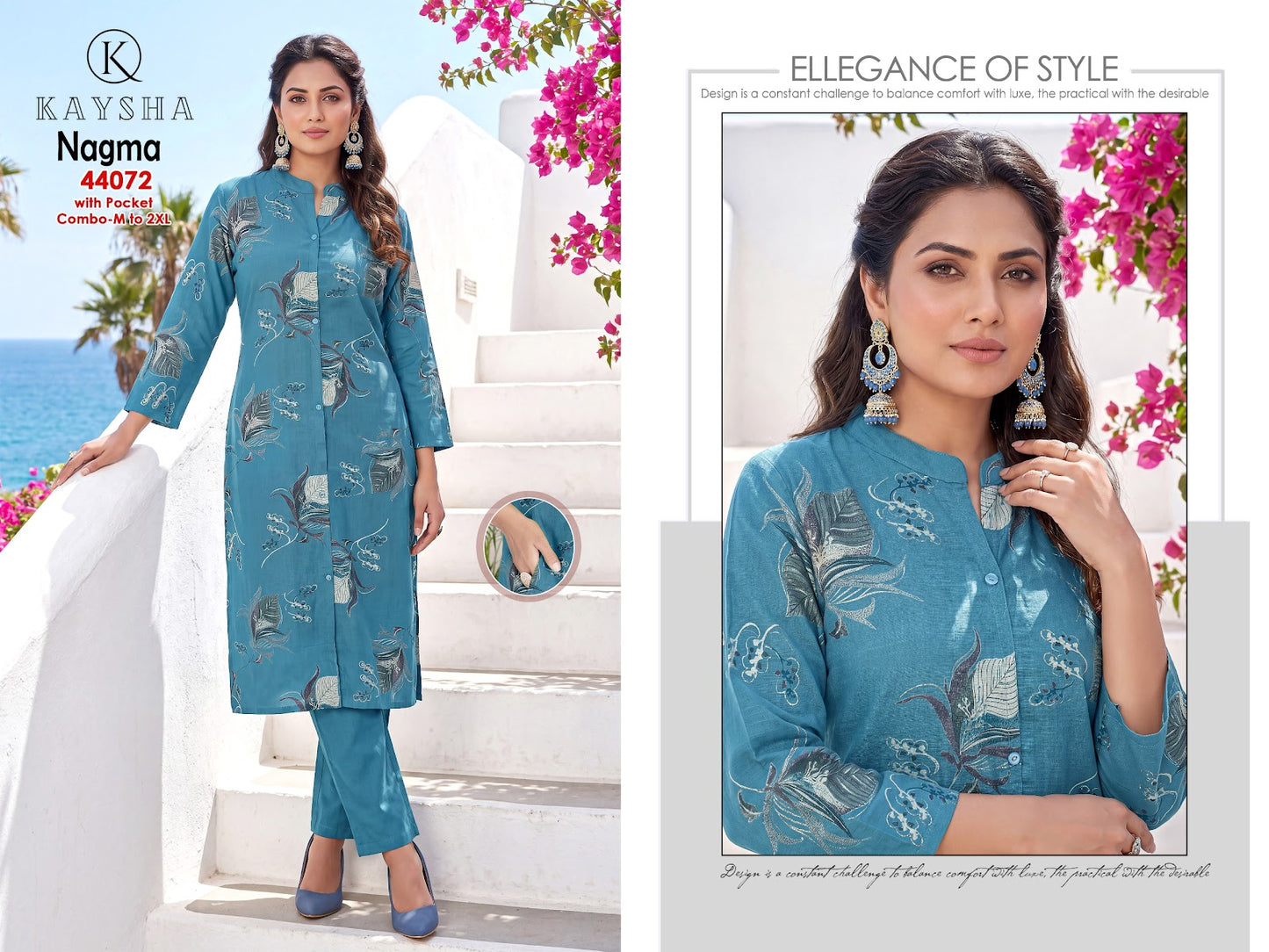 Nagma Kysa Vertican Kurti Pant Set Manufacturer Gujarat