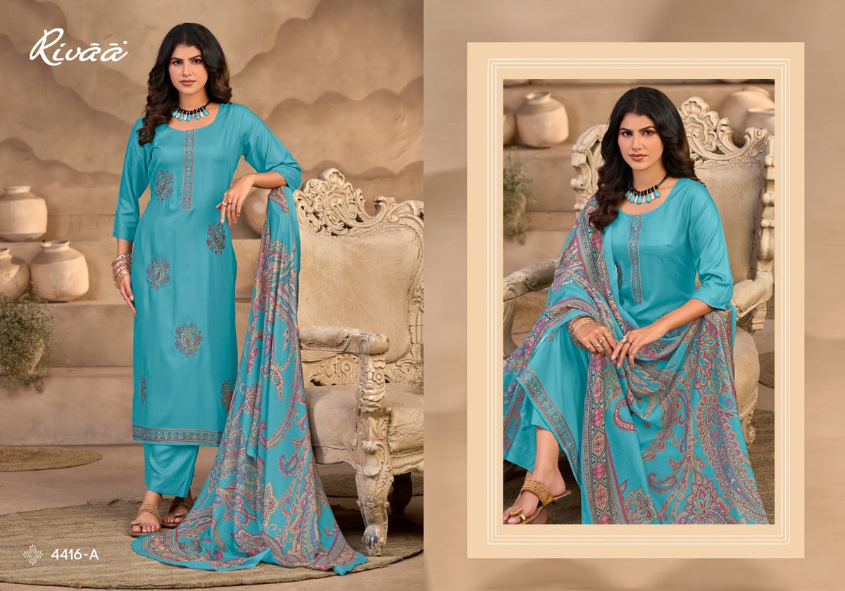 Nagma Rivaa Viscose Pashmina Suits Supplier