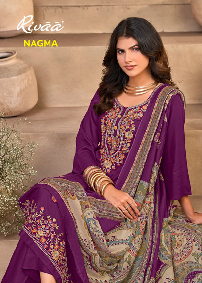 Nagma Rivaa Viscose Pashmina Suits Supplier