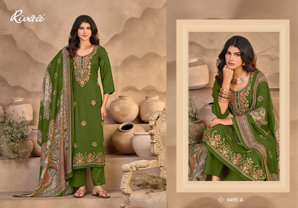 Nagma Rivaa Viscose Pashmina Suits Supplier