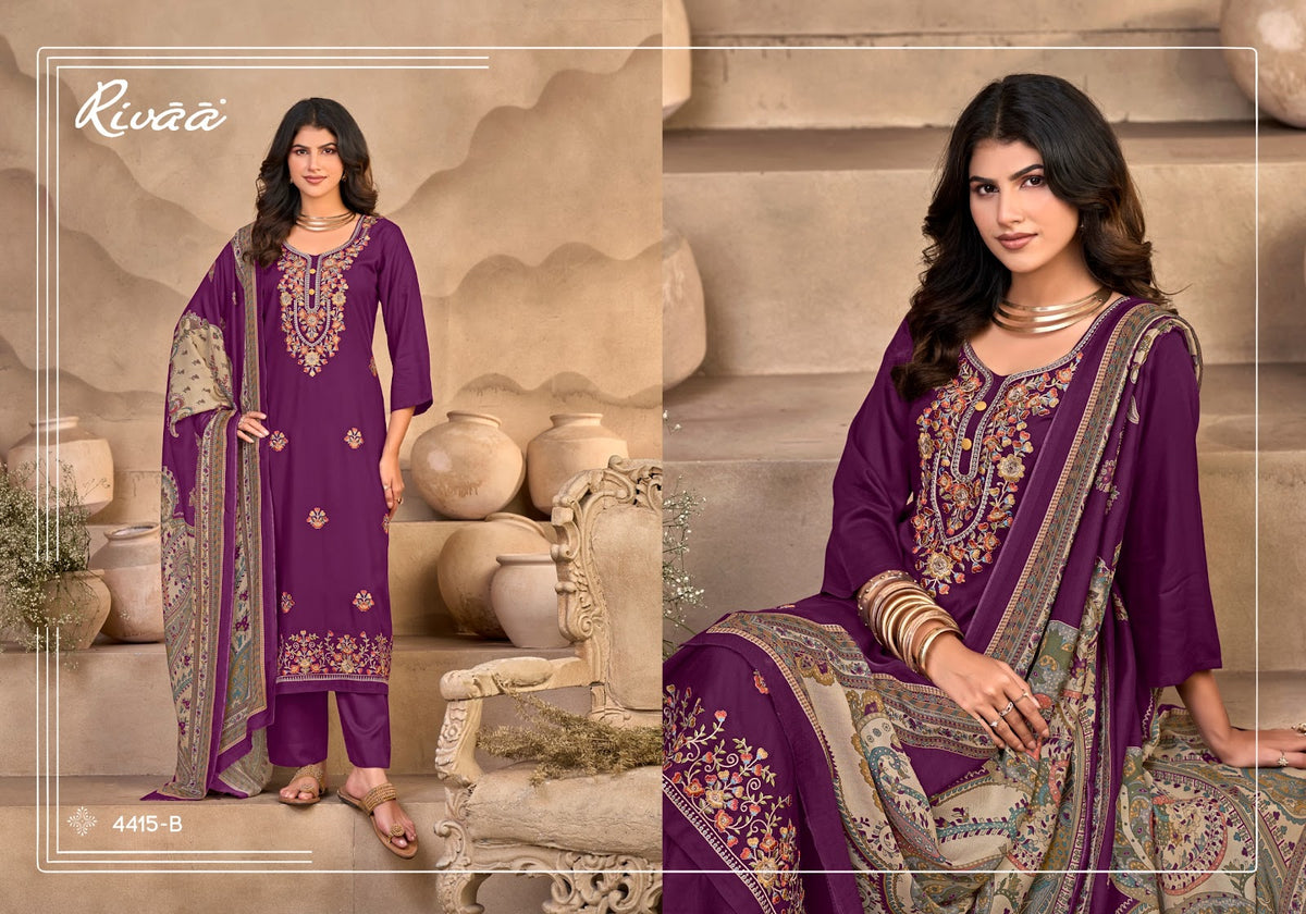 Nagma Rivaa Viscose Pashmina Suits Supplier