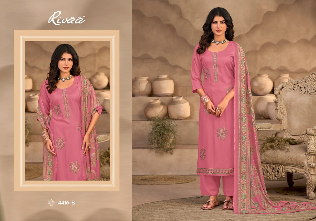 Nagma Rivaa Viscose Pashmina Suits Supplier