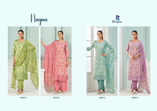 Nagma Sargam Prints Pure Jam Pant Style Suits Wholesaler Ahmedabad