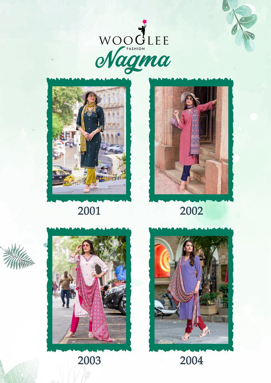 Nagma Wooglee Viscose Weaving Readymade Pant Style Suits Manufacturer Gujarat