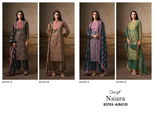 Naiara 3703 Ganga Premium Cotton Plazzo Style Suits Wholesaler India