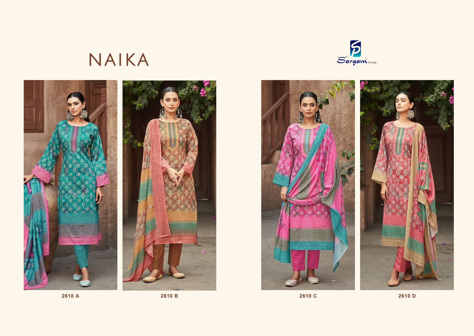 Naika Sargam Prints Pure Jam Pant Style Suits Exporter