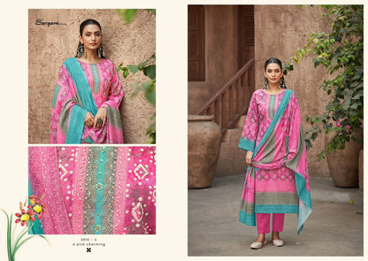 Naika Sargam Prints Pure Jam Pant Style Suits Exporter