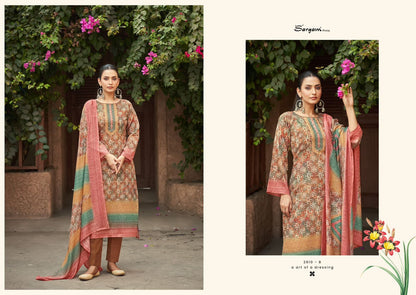 Naika Sargam Prints Pure Jam Pant Style Suits Exporter