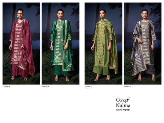 Naima 3571 Ganga Premium Viscose Plazzo Style Suits Supplier India