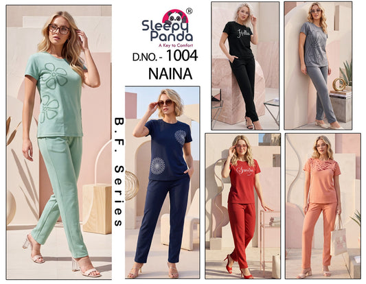 Naina 1004 Sleepy Panda Fancy Pyjama Night Suits Manufacturer Ahmedabad