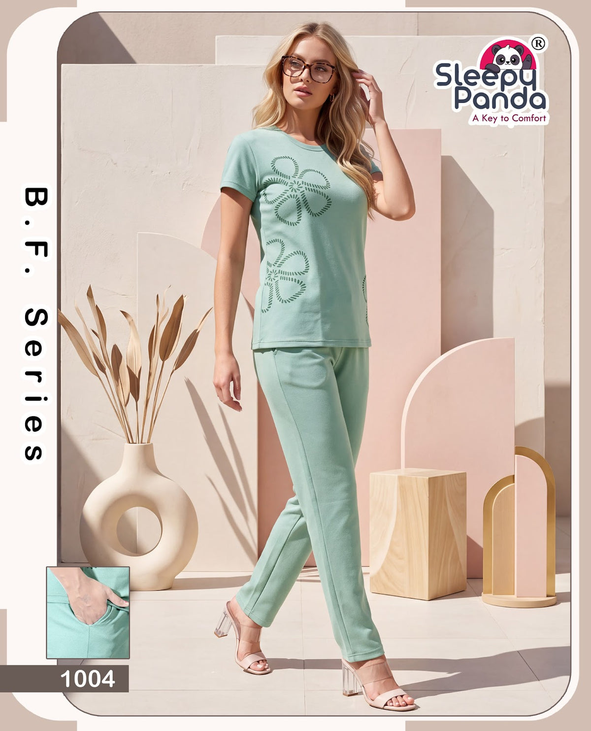 Naina 1004 Sleepy Panda Fancy Pyjama Night Suits Manufacturer Ahmedabad