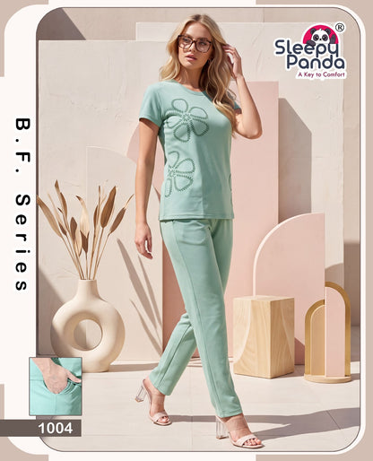Naina 1004 Sleepy Panda Fancy Pyjama Night Suits Manufacturer Ahmedabad