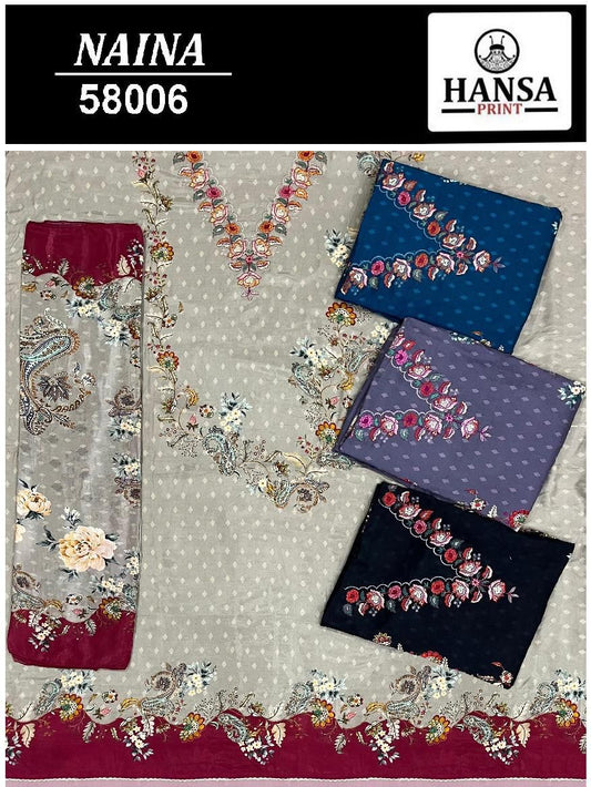 Naina 58006 Hansa Prints Muslin Pant Style Suits Manufacturer Ahmedabad