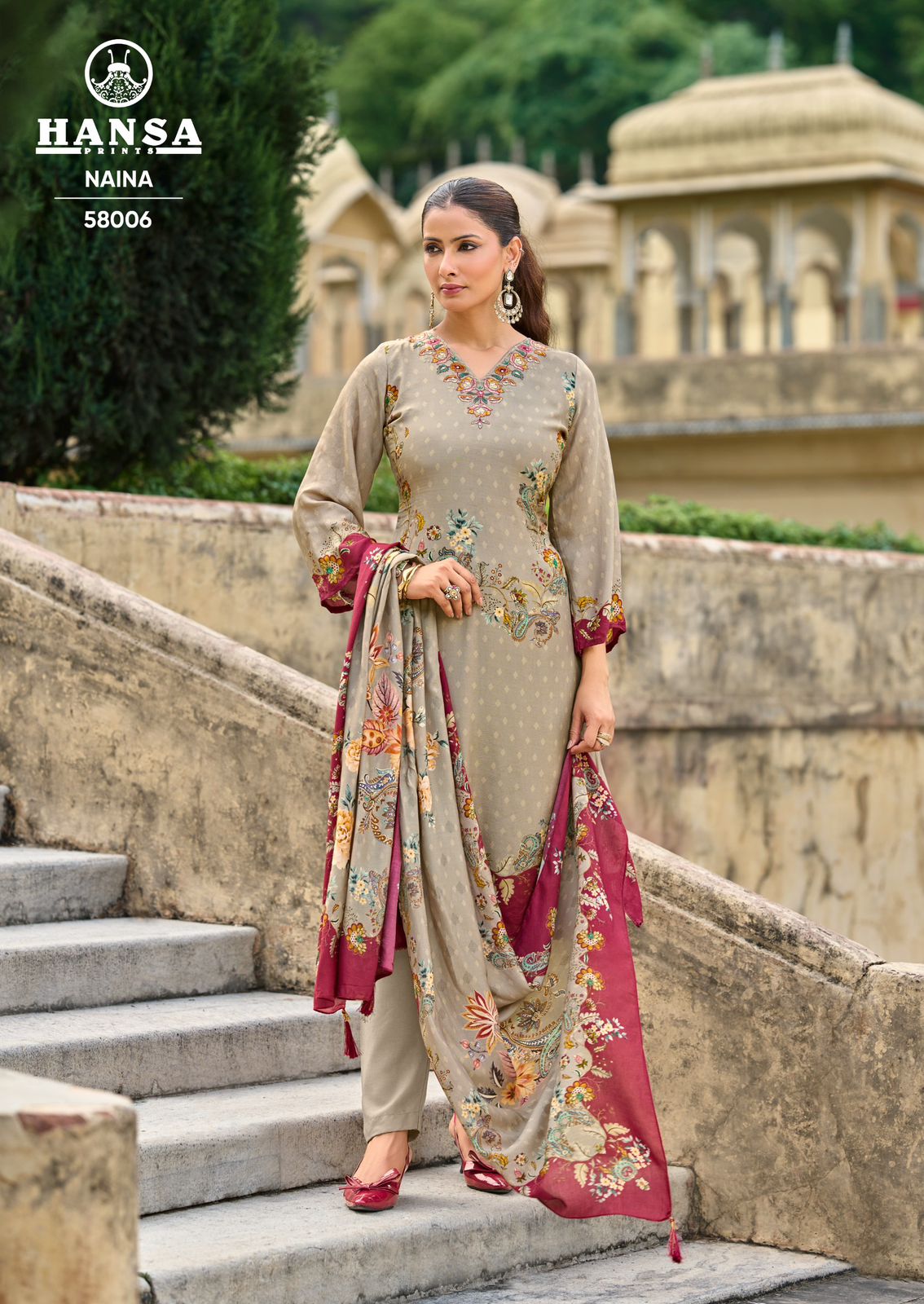 Naina 58006 Hansa Prints Muslin Pant Style Suits Manufacturer Ahmedabad