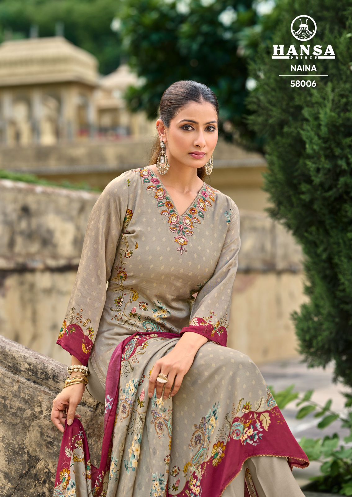 Naina 58006 Hansa Prints Muslin Pant Style Suits Manufacturer Ahmedabad