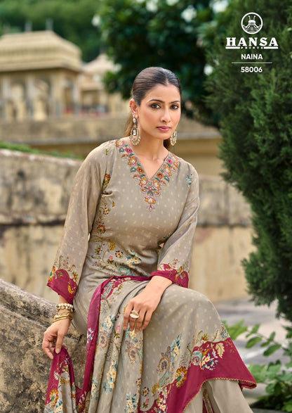 Naina 58006 Hansa Prints Muslin Pant Style Suits Manufacturer Ahmedabad