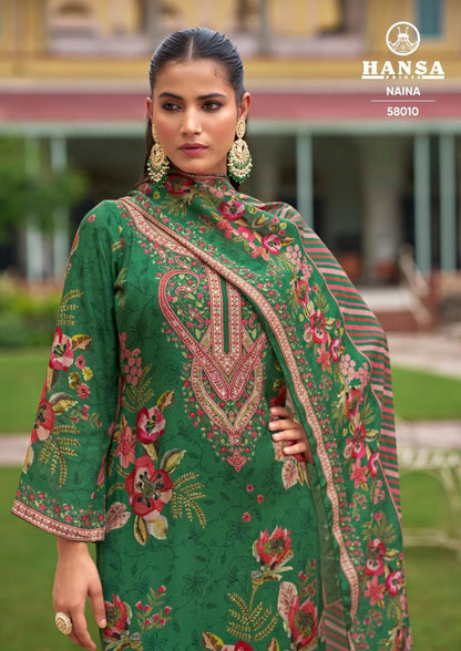 Naina 58010 Hansa Prints Muslin Salwar Suits Wholesale Price