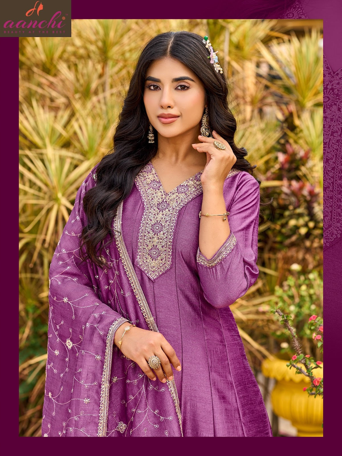 Naina Aanchi Vichitra Silk Readymade Anarkali Suits Supplier Ahmedabad