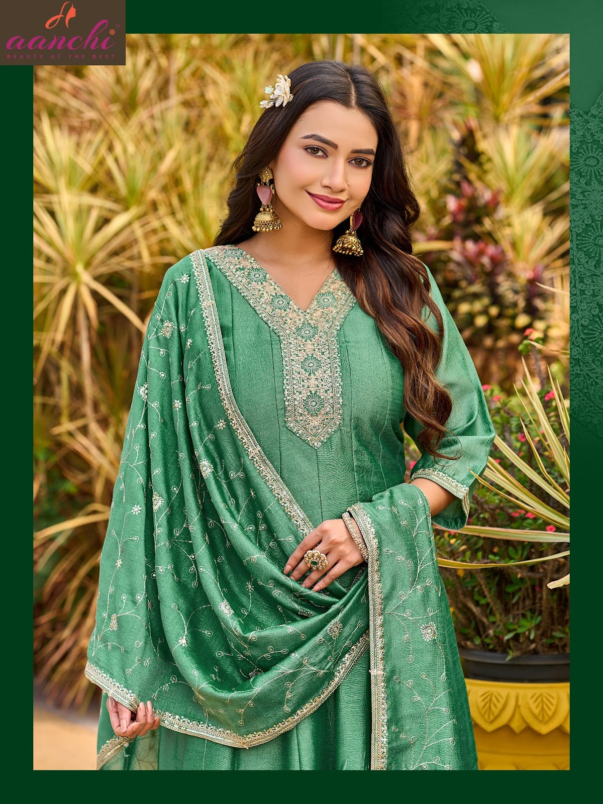 Naina Aanchi Vichitra Silk Readymade Anarkali Suits Supplier Ahmedabad