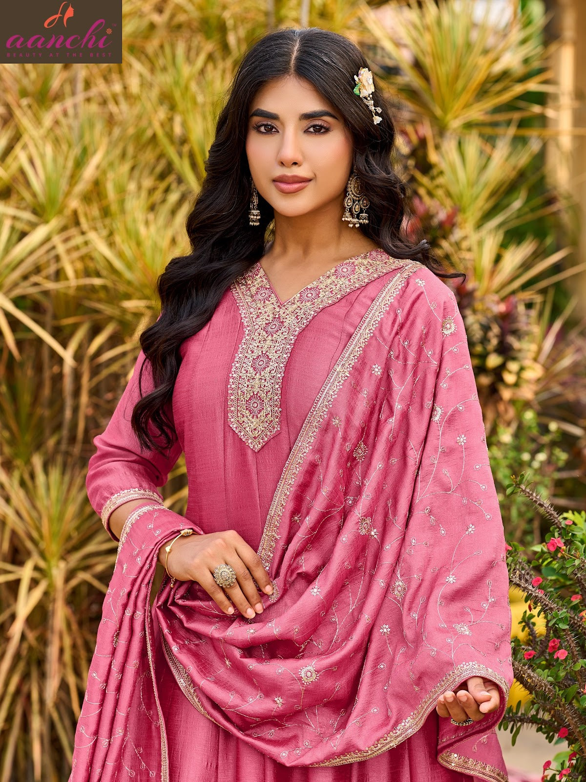 Naina Aanchi Vichitra Silk Readymade Anarkali Suits Supplier Ahmedabad