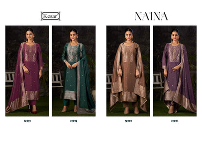Naina Kesar Silk Jacquard Karachi Salwar Suits Exporter Ahmedabad