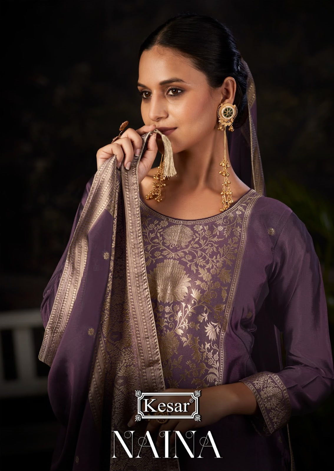 Naina Kesar Silk Jacquard Karachi Salwar Suits Exporter Ahmedabad