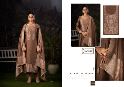 Naina Kesar Silk Jacquard Karachi Salwar Suits Exporter Ahmedabad
