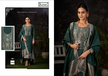 Naina Kesar Silk Jacquard Karachi Salwar Suits Exporter Ahmedabad