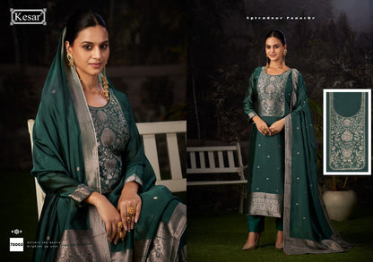 Naina Kesar Silk Jacquard Karachi Salwar Suits Exporter Ahmedabad