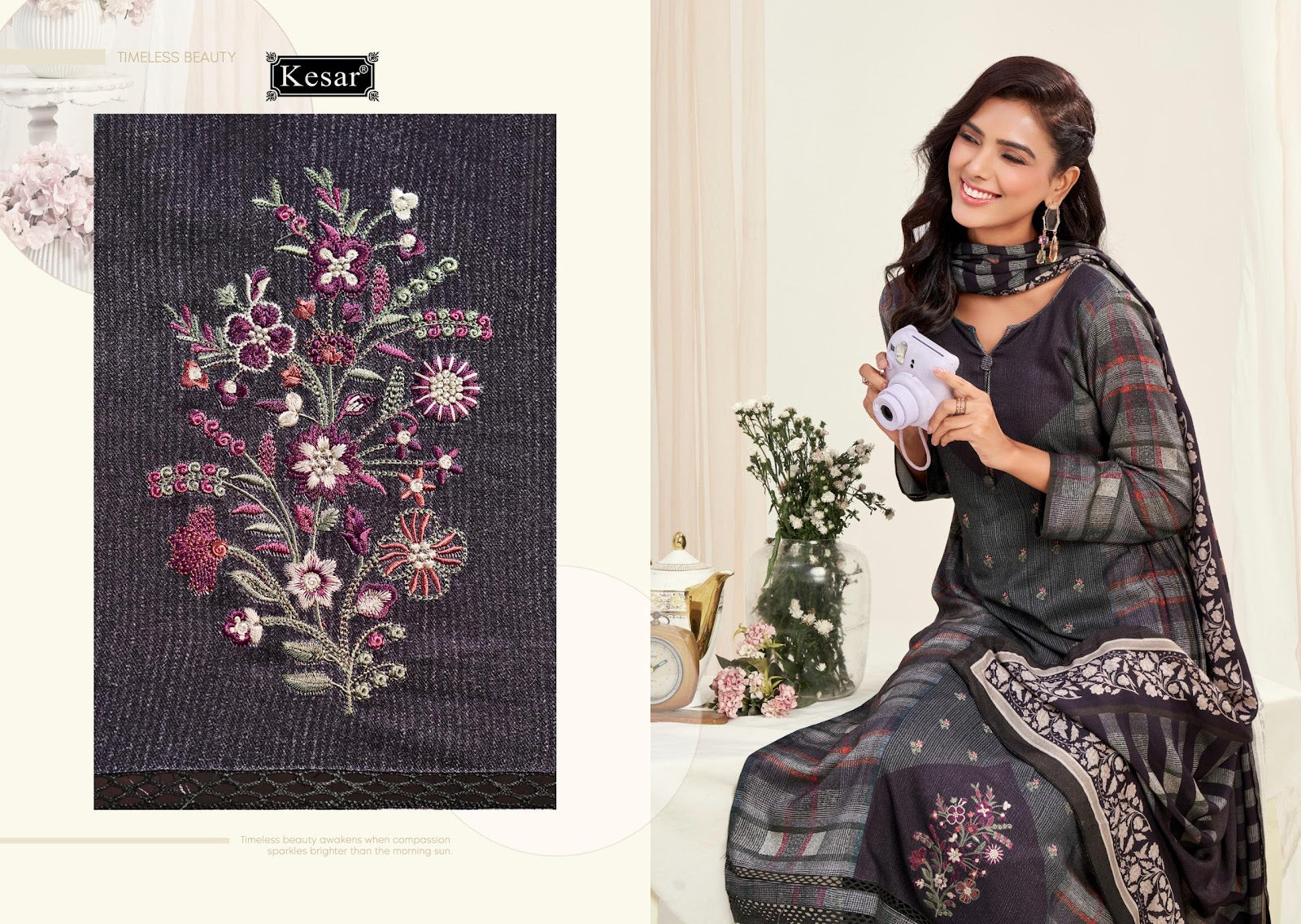 Naina Kesar Viscose Pashmina Suits Manufacturer Gujarat