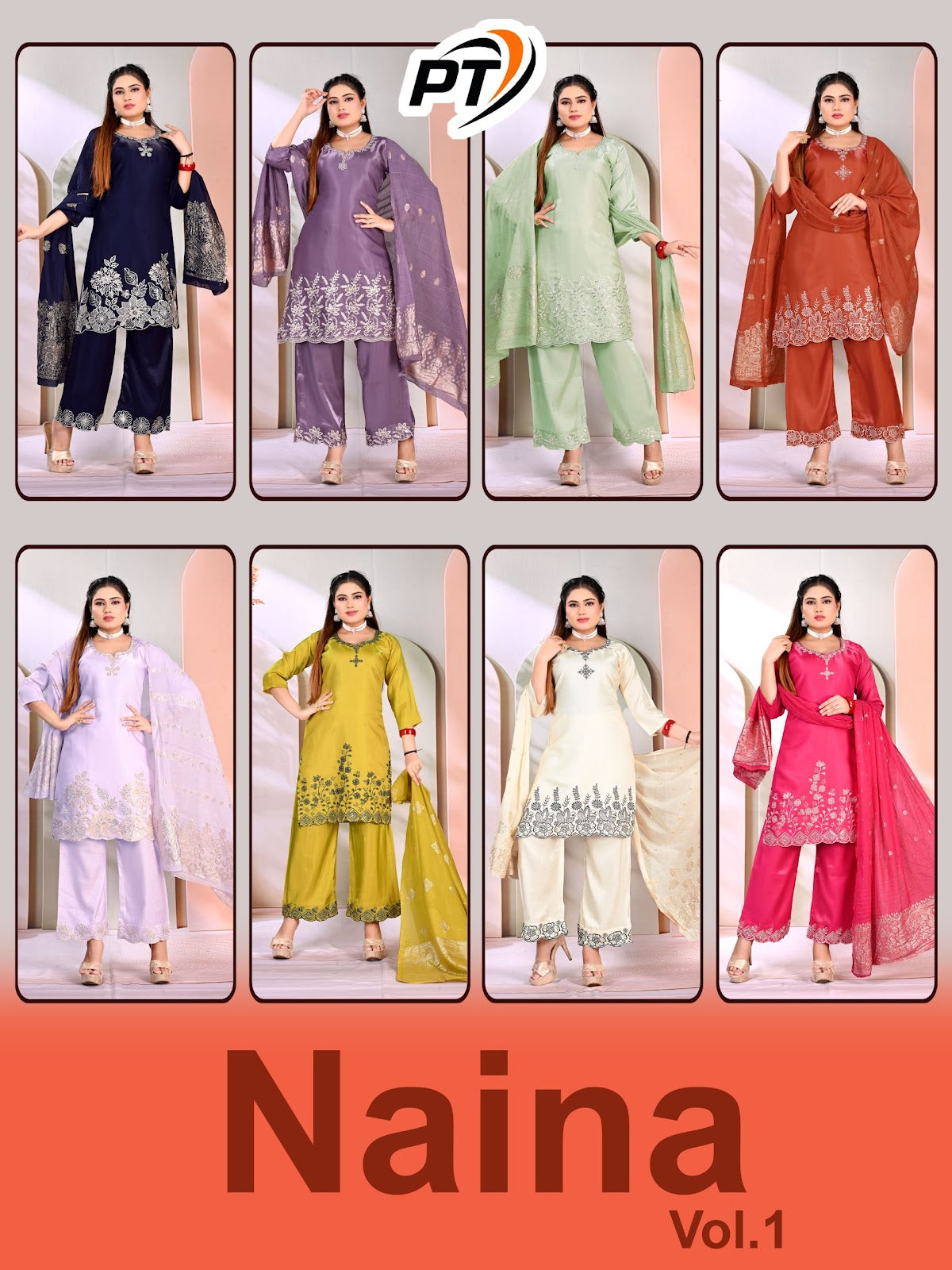 Naina Vol 1 Pt Sartin Readymade Plazzo Style Suits Exporter Ahmedabad